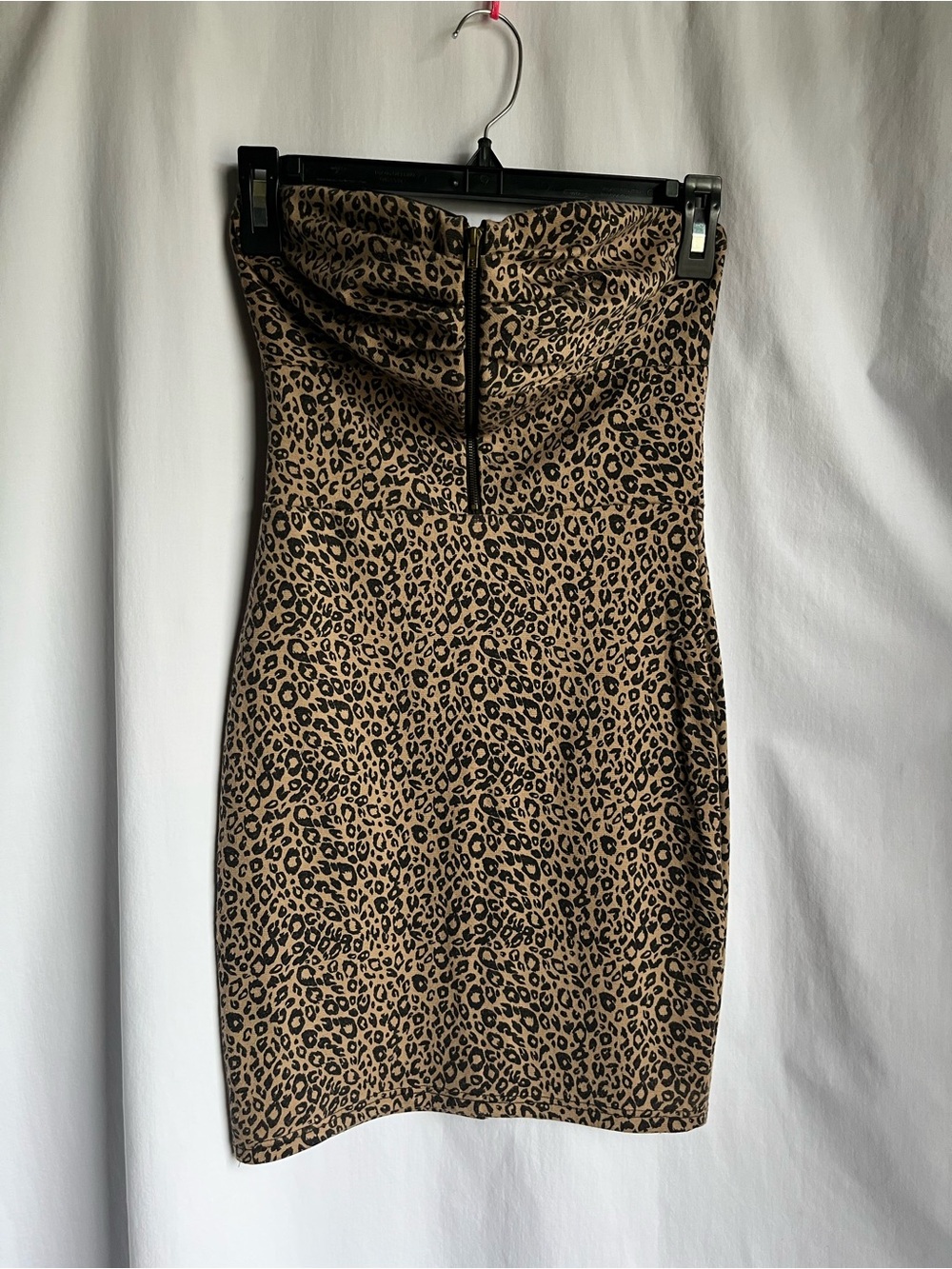Brat Star Leopard Print strapless mini dress - Brown & Black